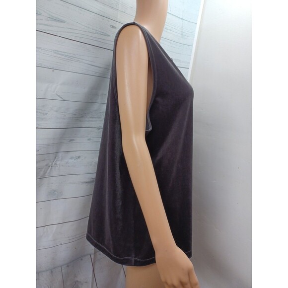 Chico's Travelers Collection Velvet Tank Top Sz 3 (L) Brown Sleeveless - Picture 3 of 9